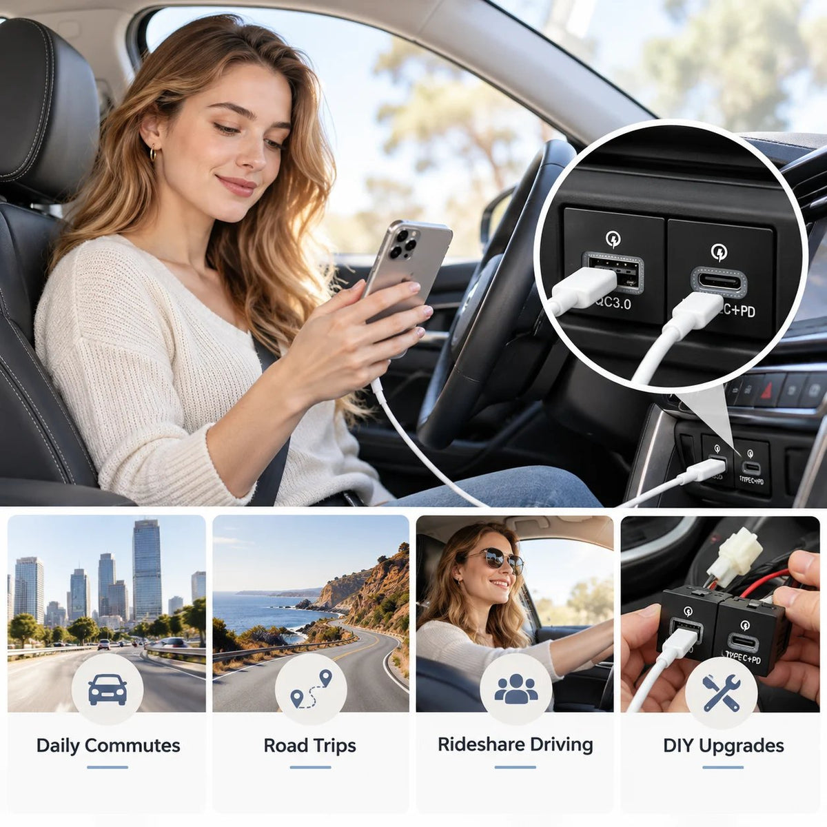 Direct Fit Car Charging Module - Plug & Play with Wiring Harness 🔌