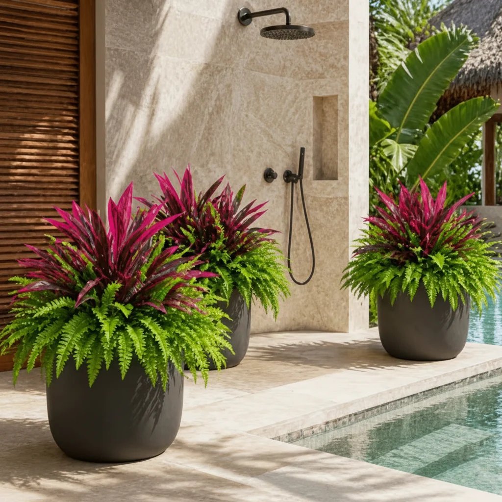 ⏰Summer Limited Stock 60% OFF🔥UV-Resistant Artificial Fern & Red Dracaena Decorative Plants – Full, Lush & Fade-Resistant!