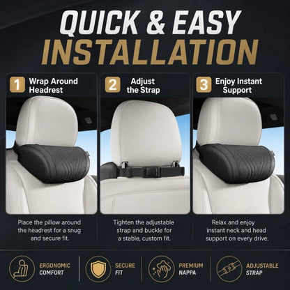 🚗💤 Relieve Driving Fatigue! Universal Memory Foam Car Headrest Neck Pillow, Ergonomic Support Auto Neck Cushion for Long Road Trips