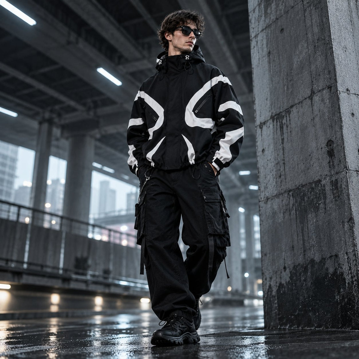 🔥Menswear Stylish Futuristic Techwear Windbreaker Coat