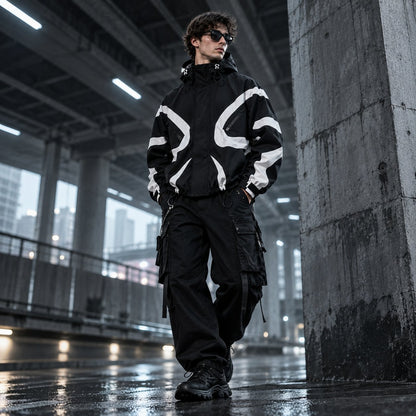 🔥Menswear Stylish Futuristic Techwear Windbreaker Coat