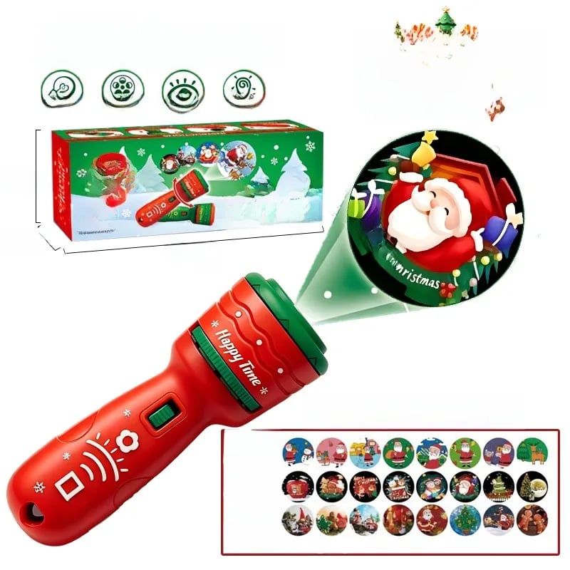 🎃👻Kids Halloween Christmas Projection Flashlight Toy – Create Magical Bedtime Stories With 24 Festive Light Slides