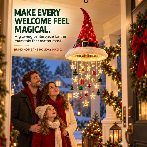 🎅 Lighted Santa Hat Hanging Chandelier 🎄