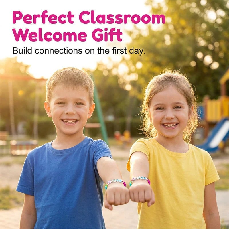 🔥Last Day 49% OFF - ✨🌈Pack of 25 Welcome Bead Bracelets - Strengthen Classroom Friendship & SpreadWarm Kindness!