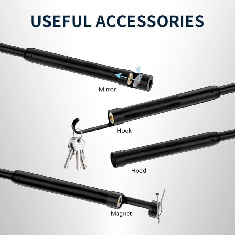 1920P HD Endoscope Camera with Light, Type-C & Lightning 3-in-1 Borescope Inspection Camera, Waterproof Snake Camera for iPhone, Android & PC