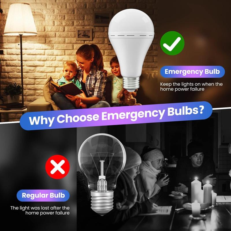 💡 Never Be Left in the Dark ⚡ Rechargeable Emergency Light Bulbs - Bright, Reliable & Versatile 🔋