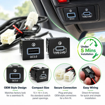 Direct Fit Car Charging Module - Plug & Play with Wiring Harness 🔌