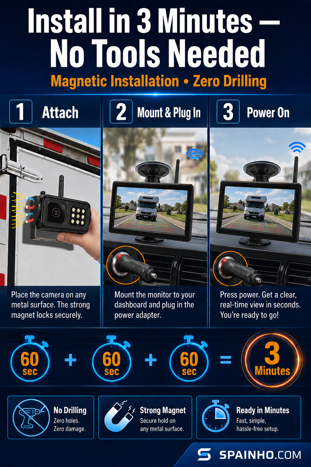 🔥Wireless rear camera system in 1080p H