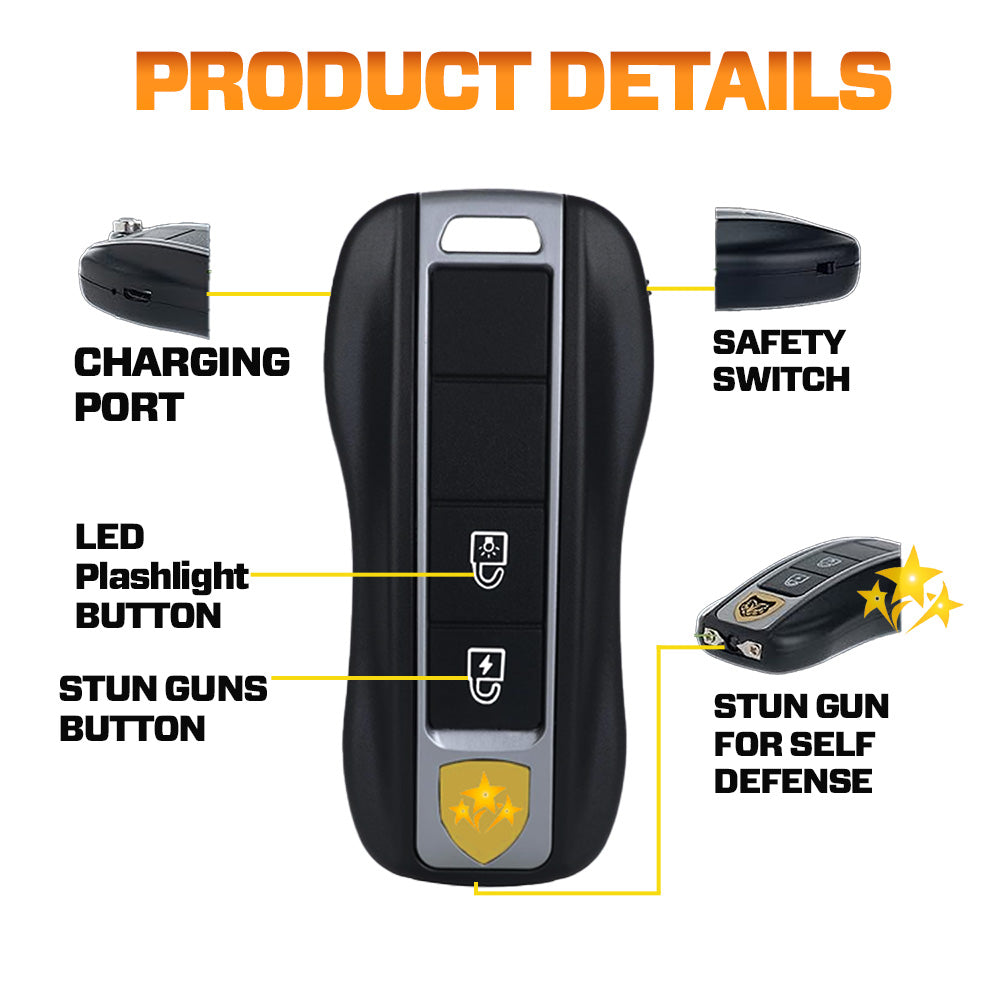 🔥 VOLTAX V57 Hi-Tech Stun Flashlight Car Key ⚡ Smart Defense - Stay Safe