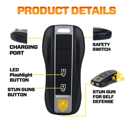 🔥 VOLTAX V57 Hi-Tech Stun Flashlight Car Key ⚡ Smart Defense - Stay Safe