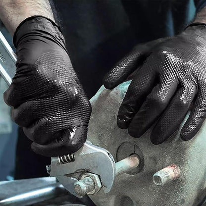 Industrial Black Nitrile Diamond Texture Grip Gloves