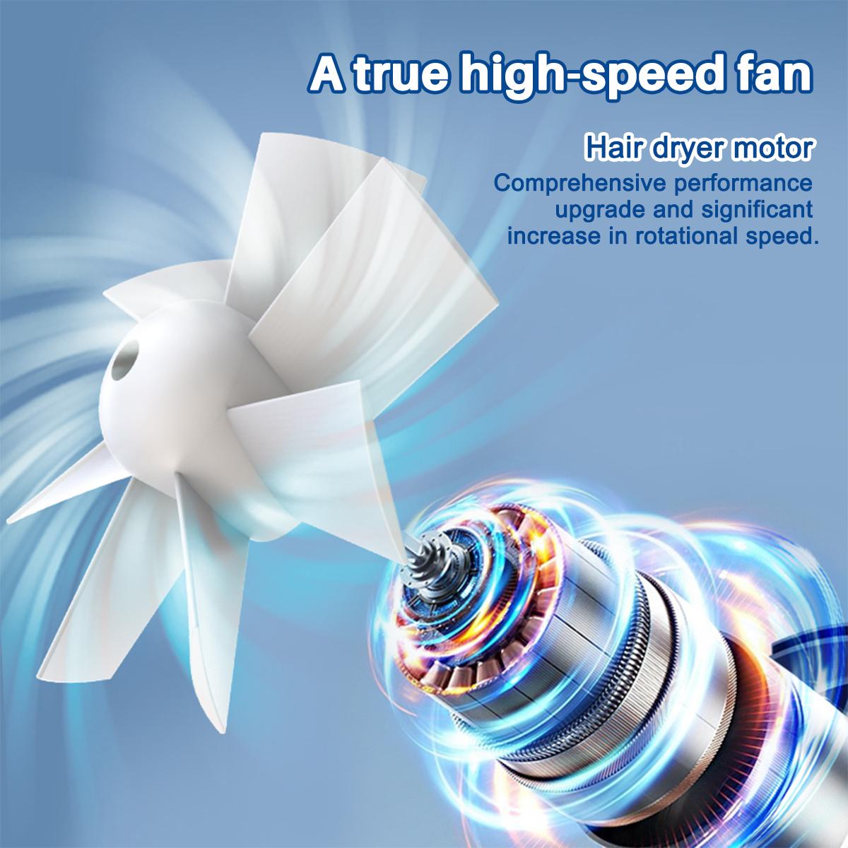 🌬️ Waist Wearable Portable Fan 🔋 Built-in 6000mAh Power Bank, 100 Speeds 5300RPM with LED Light for Work, Fishing & Camping