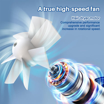 🌬️ Waist Wearable Portable Fan 🔋 Built-in 6000mAh Power Bank, 100 Speeds 5300RPM with LED Light for Work, Fishing & Camping