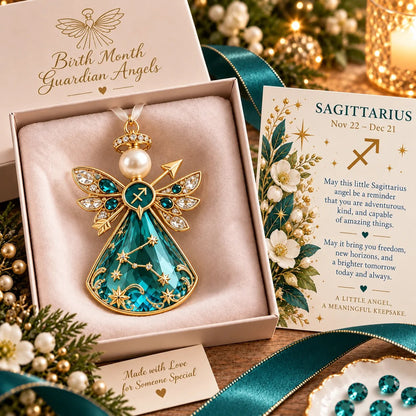 👼 Christmas Zodiac Guardian Angel Keepsake | 12 Signs with Jewel-Toned Designs & Meaningful Gift Cards ✨