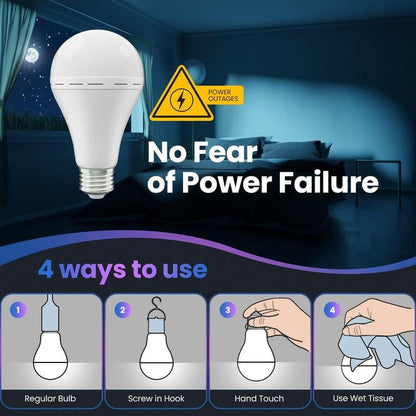 💡 Never Be Left in the Dark ⚡ Rechargeable Emergency Light Bulbs - Bright, Reliable & Versatile 🔋
