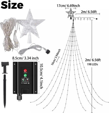 🎄✨ Magical Cascade Christmas Tree Fairy Lights