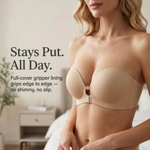 🔥Women's Strapless Front Closure Push-Up Bra
