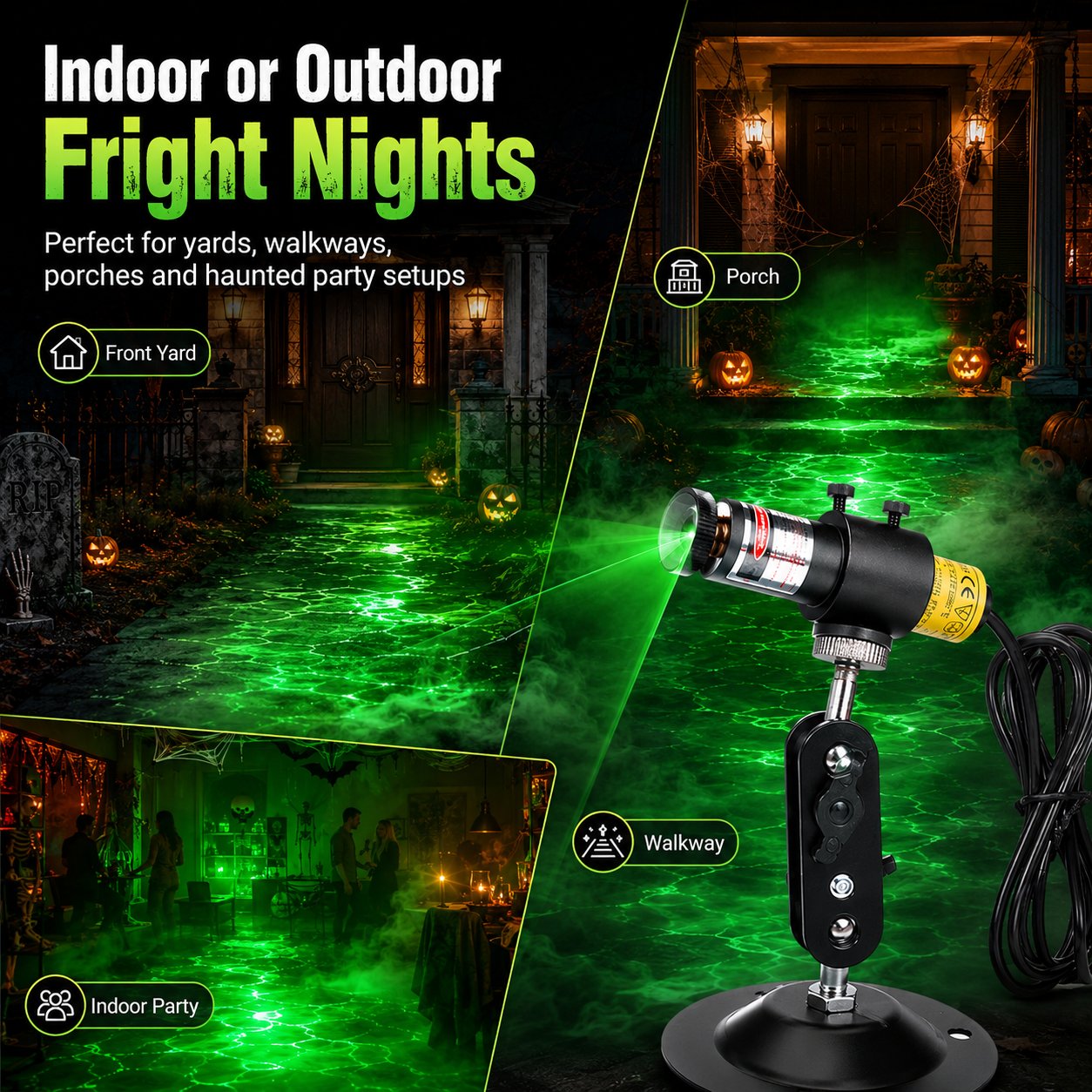 Halloween Green Laser Fog Projector for Swamp Effect