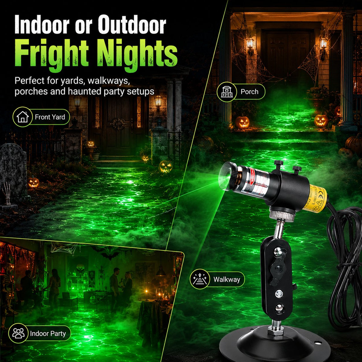 Halloween Green Laser Fog Projector for Swamp Effect