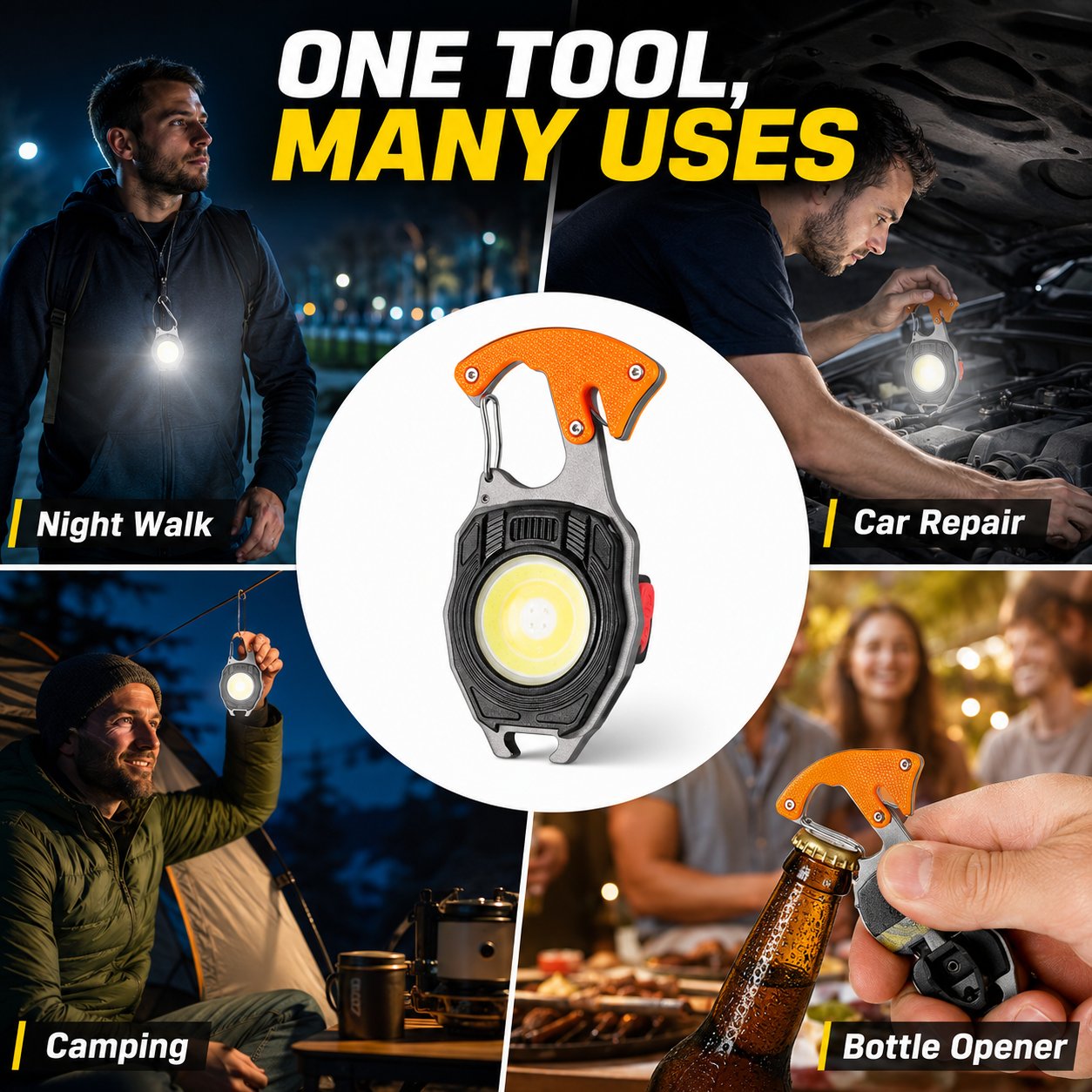 🔦 Mini Self-Defense LED Keychain Flashlight