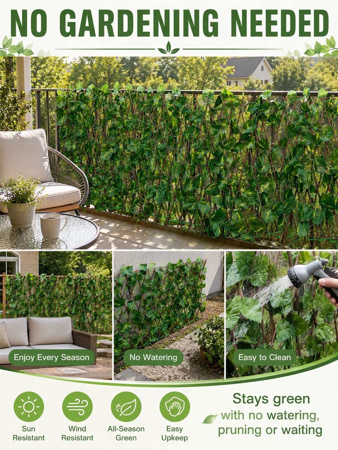 🌿Garden Trend🔥Artificial ivy retractable fence privacy screen