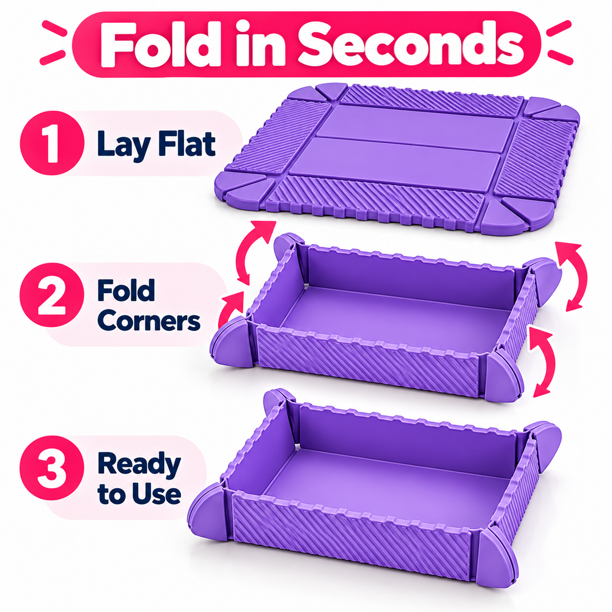 Magnetic Foldable Silicone Snack Tray – 4-in-1 Multi-Purpose Mat