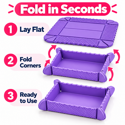 Magnetic Foldable Silicone Snack Tray – 4-in-1 Multi-Purpose Mat