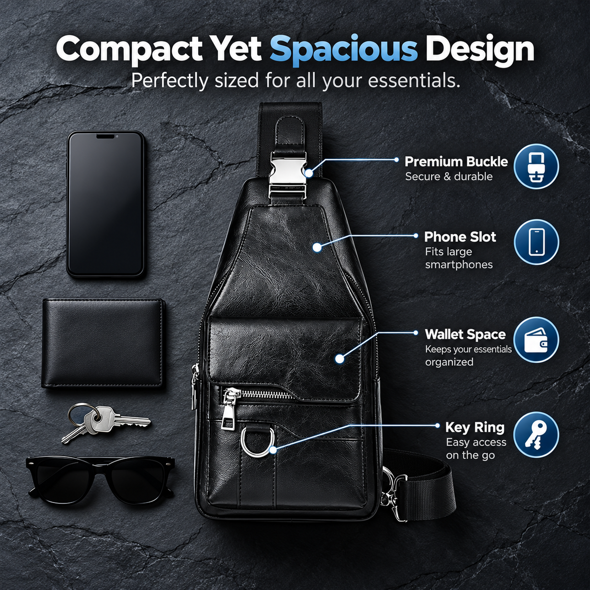 !🧳The Mercer Retro Sling Bag – Water-Resistant, Intelligent Storage & Ergonomic Comfort