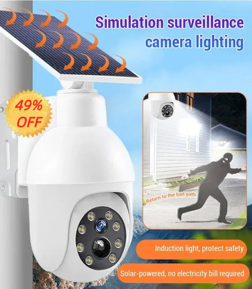 ⏰360° Solar Dummy Security Camera Light - Ultra-Bright Motion Sensor Wireless Outdoor Floodlight for Home Anti-Theft