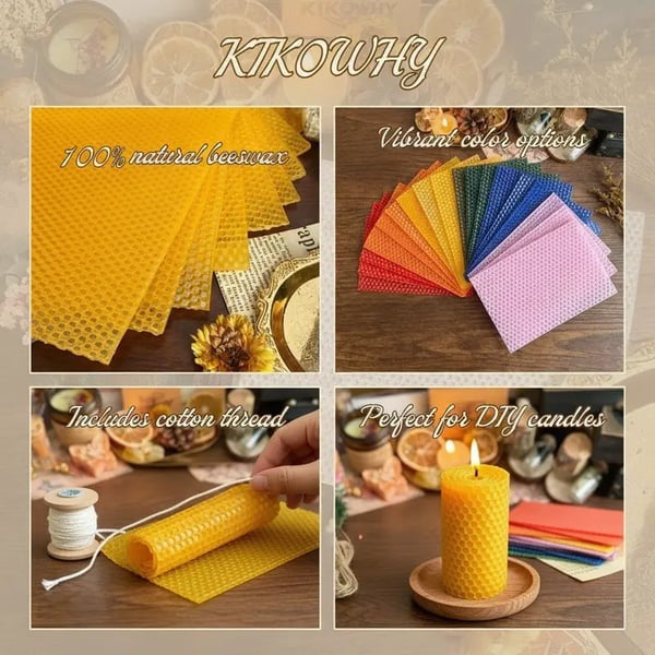 🐝Handmade Beeswax Candle Making Kit for Adults - Gift-Ready DIY Beginner Set