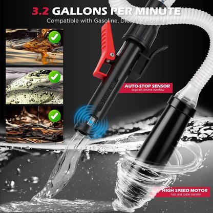Portable Automatic Fuel Transfer Pump with Auto-Stop