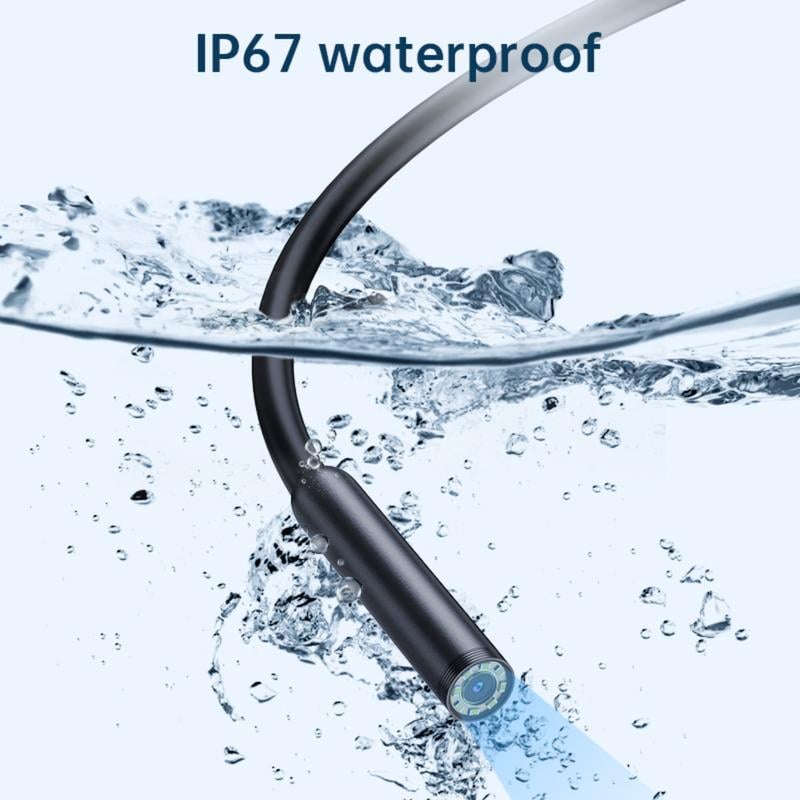 1920P HD Endoscope Camera with Light, Type-C & Lightning 3-in-1 Borescope Inspection Camera, Waterproof Snake Camera for iPhone, Android & PC