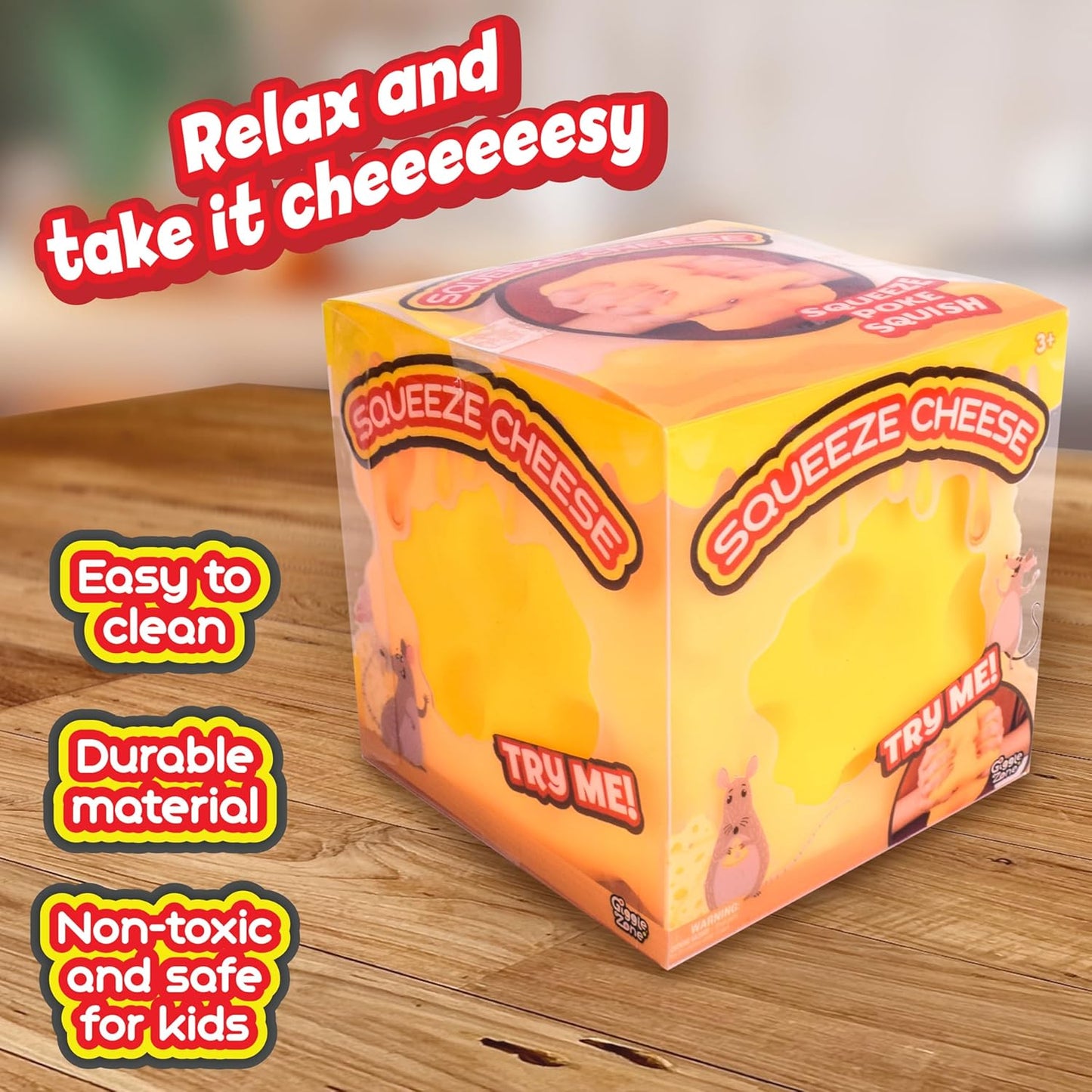 Extra Large Moldable Cheese Squishy Toy - Fun & Calming Sensory Play for Kids and Adults
