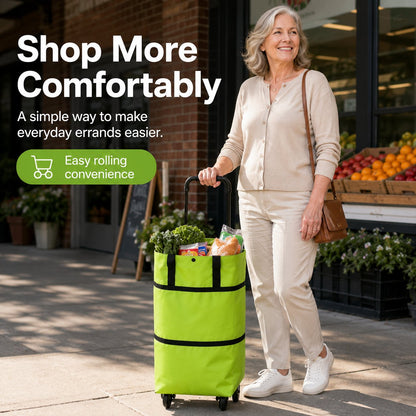 🛒 Large-capacity Folding Push-pull Shopping Bag - The Perfect Choice for Large-scale Shopping Trips