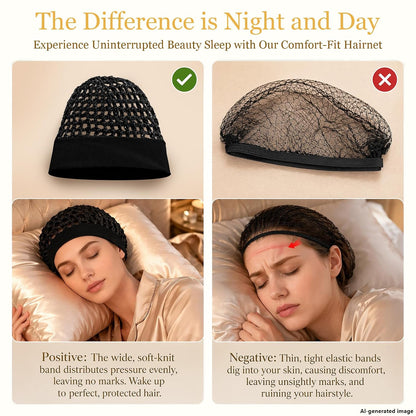 Humwam 3-Piece Stretchy Wide-Edge Sleeping Cap Set💫