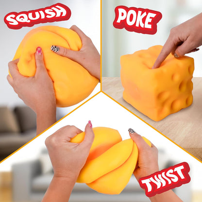 Extra Large Moldable Cheese Squishy Toy - Fun & Calming Sensory Play for Kids and Adults