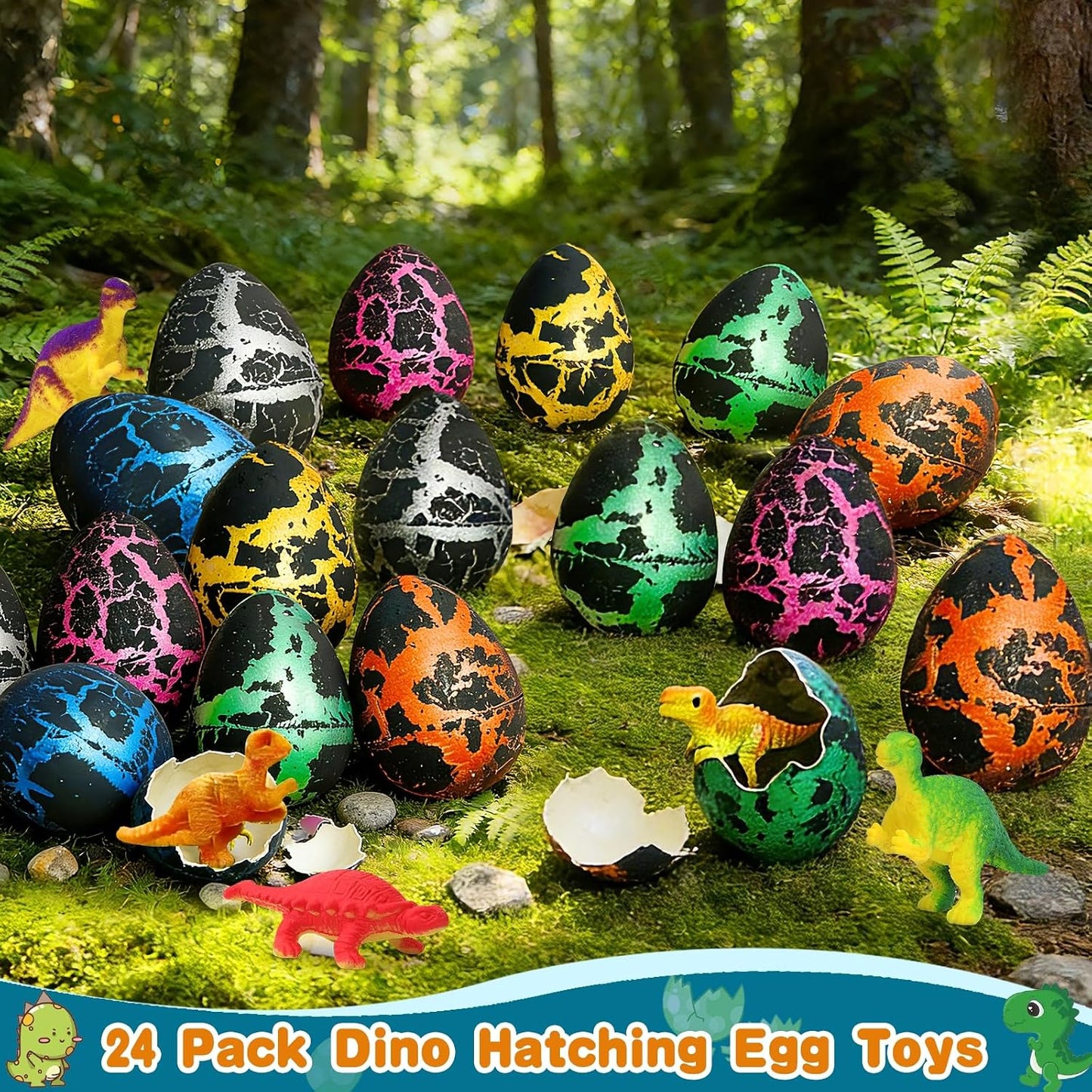 24 Pcs Large Hatching Dinosaur Eggs Easter Party Favors
