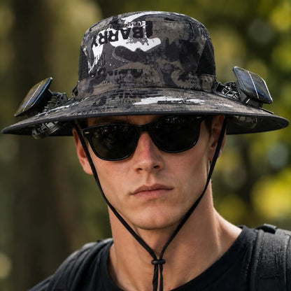 🔥Summer Hot Sale 49% OFF⚡-2026 New Ultralight Solar Fan Sun Fishing Hat-Solar & USB Charging🧢(Only 11oz)