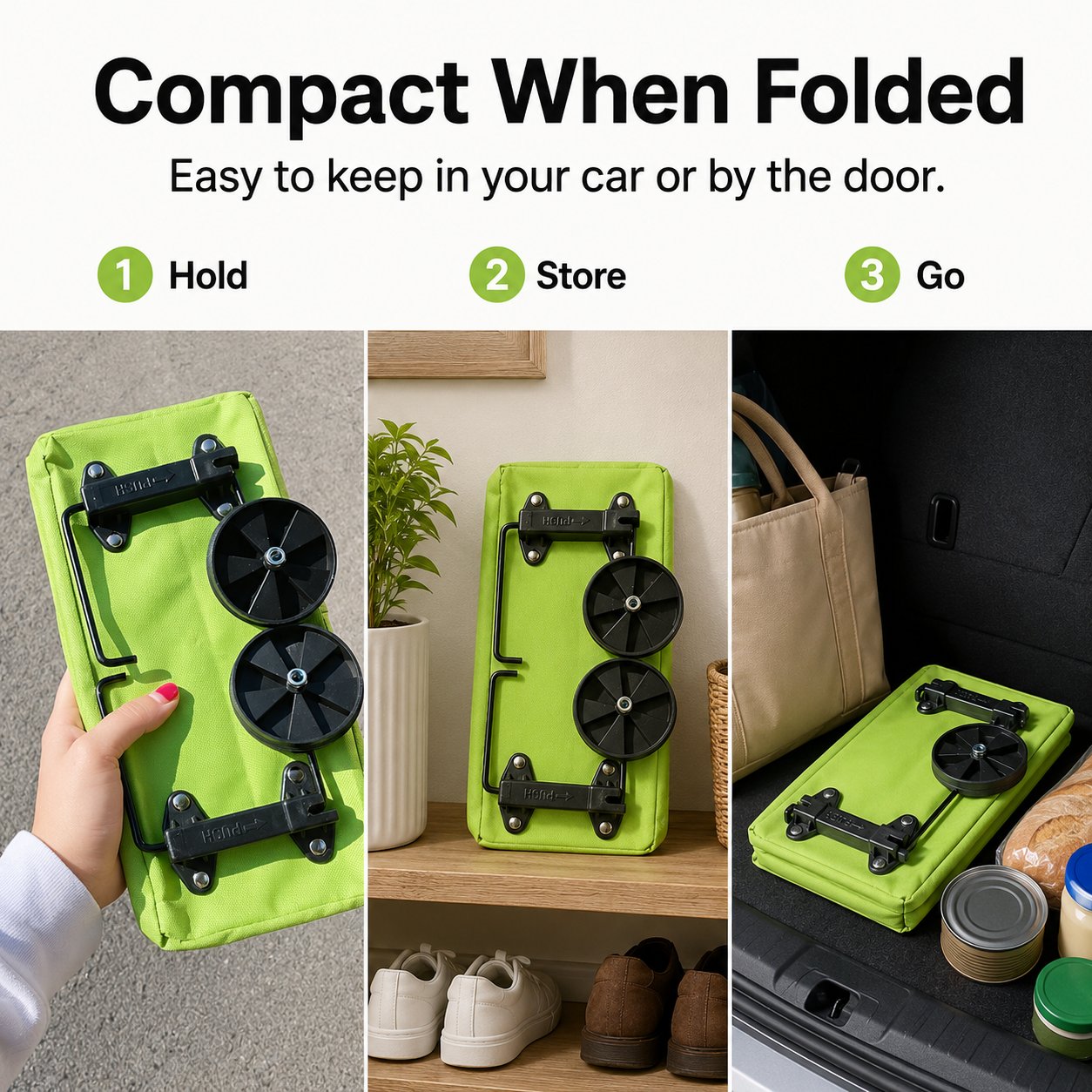 🛒 Large-capacity Folding Push-pull Shopping Bag - The Perfect Choice for Large-scale Shopping Trips
