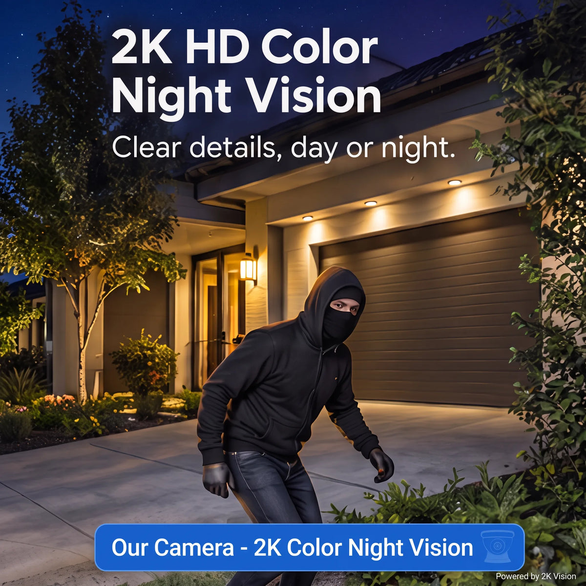 📷 Solar Cam Pan 2K – Outdoor Wireless PTZ Security Camera with Integrated Solar Panel, 360° Pan & Tilt, AI Person Tracking, Color Night Vision & IP65 Weatherproof
