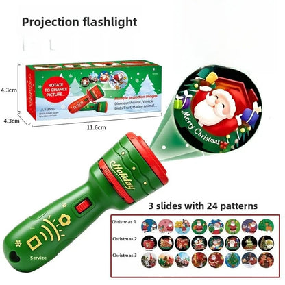 🎃👻Kids Halloween Christmas Projection Flashlight Toy – Create Magical Bedtime Stories With 24 Festive Light Slides