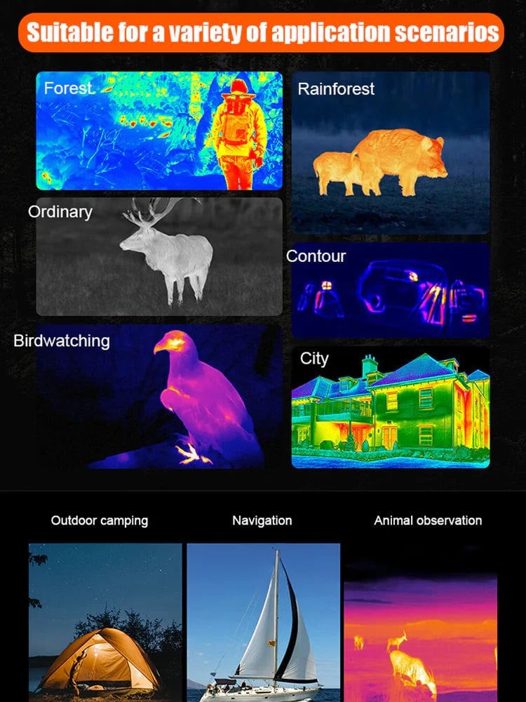 🌙 AI15 Thermal Imaging Monocular – 384×288 Resolution, 8000m Range, 10-Hour Battery