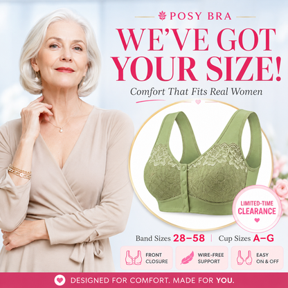 Posy Bra -Front Closure Breathable Cotton Lifting Bra for Seniors
