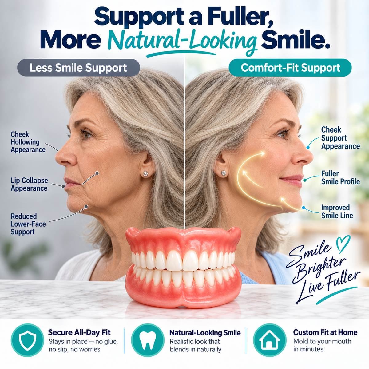 Dentist Recommendations-Comfort-fit decorative denture set