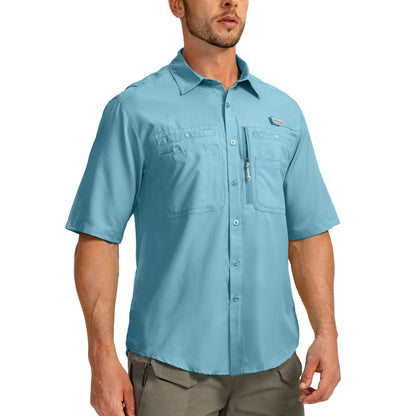 ☀️ Men’s UPF50+ Quick Dry Fishing Short Sleeve Shirt