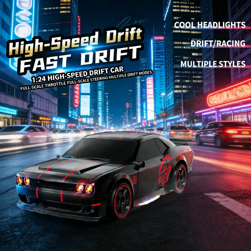 🔥 4WD RC Drift Car For Kids – 2.4GHz Remote Control Racing Car With LED Lights