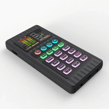 🎤 Portable Live Sound Card & Voice Changer | Multi-Functional Audio Mixer for Streaming, Gaming & Recording