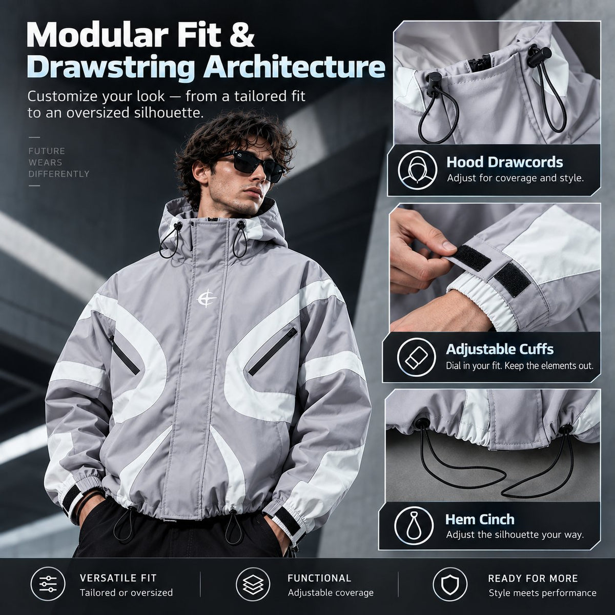 🔥Menswear Stylish Futuristic Techwear Windbreaker Coat