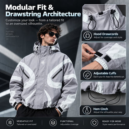 🔥Menswear Stylish Futuristic Techwear Windbreaker Coat