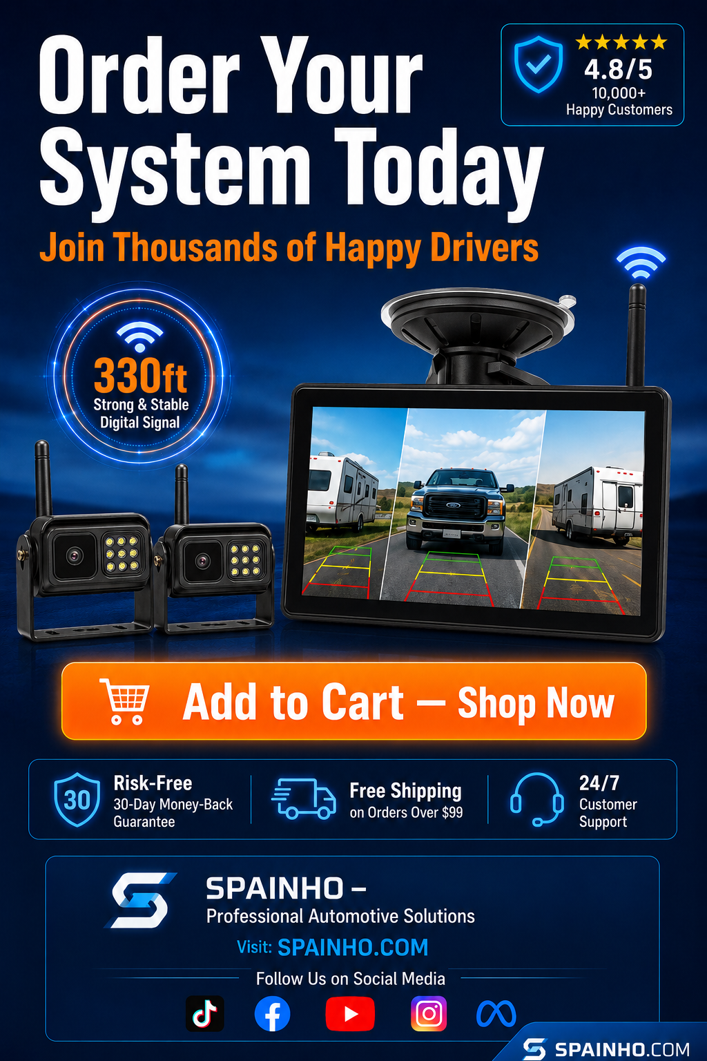🔥Wireless rear camera system in 1080p H